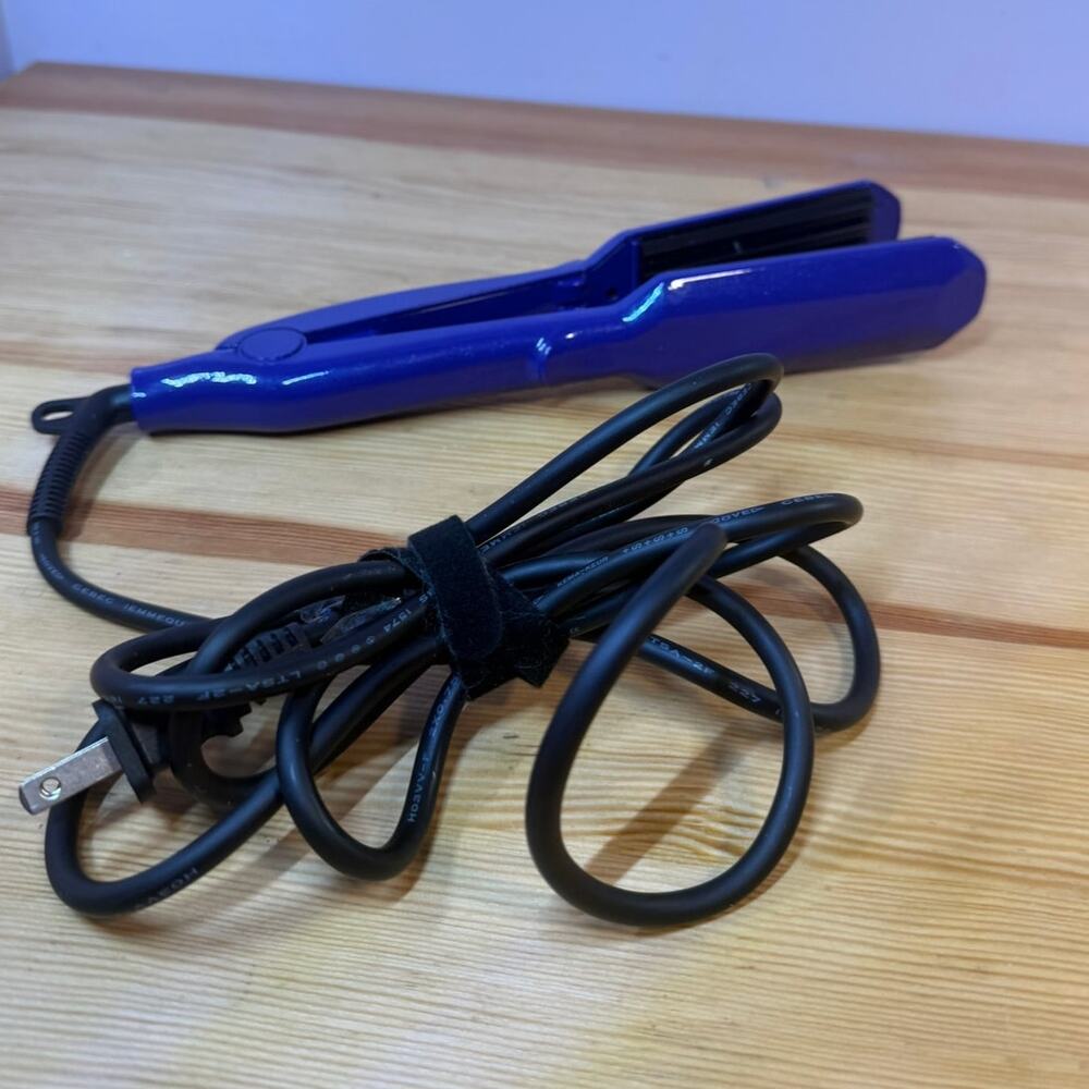 MBHAIR S Wave Flat Iron Hair Waver Tourmaline Digital Styling Iron Bluedmp